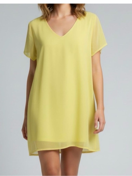 Lulus Dresses & Skirts - NWT Lulus lemon yellow chiffon swing mini dress